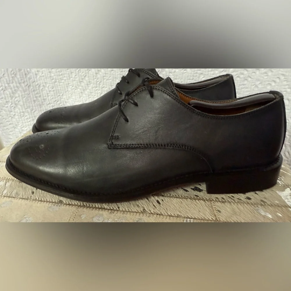 Black Brown 1826 Brogue Cap Oxford Lace Up Dress Shoes in Black SZ 12